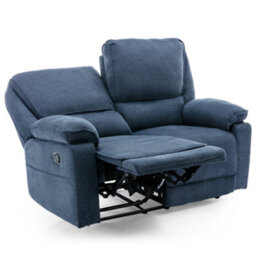 More4Homes Sydney 2 Seater Fabric Manual Recliner Sofa Blue - thumbnail 3
