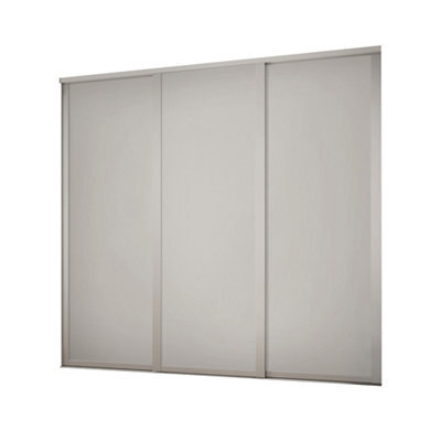 Spacepro Classic Shaker Non-Mirrored Matt Dove Grey Matt 3 Door Sliding Wardrobe Door Kit (H)2220mm (W)1680mm - image 1