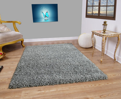 Smart Living Shaggy Soft Thick Area Rug, Living Room Carpet, Kitchen Floor, Bedroom Soft Rugs 60Cm X 220Cm - Silver/grey - image 1