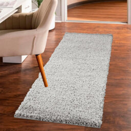 Smart Living Shaggy Soft Thick Area Rug, Living Room Carpet, Kitchen Floor, Bedroom Soft Rugs 60Cm X 220Cm - Silver/grey - thumbnail 3