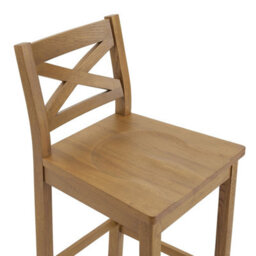 The Furniture Market Cotswold Rustic Oak Cross Back Bar Stool - thumbnail 5