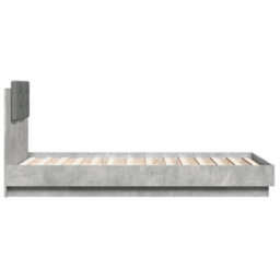 Berkfield Bed Frame With Led Without Mattress Concrete Grey 75X190 Cm Small Single - thumbnail 7