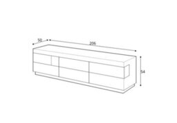 Arte Sleek Silke 40 Tv Cabinet 206Cm - White Gloss & Wotan Oak: Modern Storage Solution For Contemporary Living Spaces - thumbnail 3