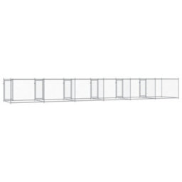 Walplus Grey Dog Cage With Doors 12X2X1.5 M Galvanised Steel Kennel Pen - thumbnail 6