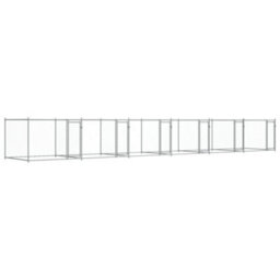 Walplus Grey Dog Cage With Doors 12X2X1.5 M Galvanised Steel Kennel Pen - thumbnail 2