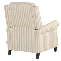 Living And Home Vintage Style Single Sofa Recliner Chair Armchair With Footrest, Light Brown And Beige White - thumbnail 5