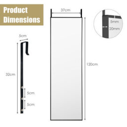 Costway Full-Length Over The Door Mirror Hanging Or Wall-Mounted Dressing Mirror - thumbnail 2