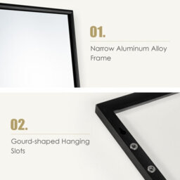 Costway Full-Length Over The Door Mirror Hanging Or Wall-Mounted Dressing Mirror - thumbnail 9