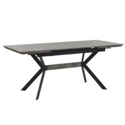 Beliani Extending Dining Table Benson Light Grey 140/180 Cm 80 Cm