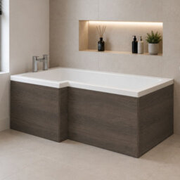 Plum&clay Novela Dark Wood Effect L-Shaped End Bath Panel (L)700mm (H)540mm - thumbnail 2
