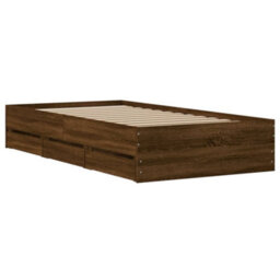 Berkfield Bed Frame With Drawers Without Mattress Brown Oak 100X200 Cm - thumbnail 8