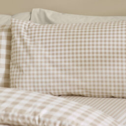 Catherine Lansfield Bamford Gingham Check Reversible Single Duvet Cover Set With Pillowcase Natural - thumbnail 3