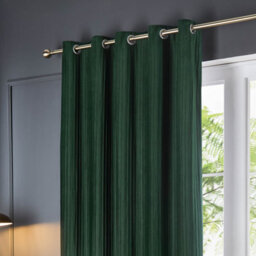 Paoletti Corinthian Velvet Room Darkening Eyelet Curtain Pair Forest (W)183Cm X (D)168Cm - thumbnail 4