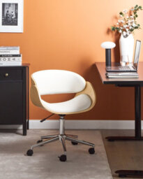 Beliani Desk Chair Palatka Faux Leather White - thumbnail 2