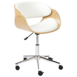 Beliani Desk Chair Palatka Faux Leather White - thumbnail 1