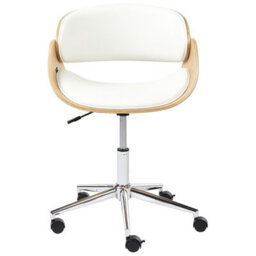 Beliani Desk Chair Palatka Faux Leather White - thumbnail 4