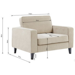 Furniture in Fashion Soho Fabric 1 Seater Sofa In Stone - thumbnail 6