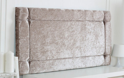 "Adore Designs Italia Crushed Velvet 6Ft Super King 20"" Headboard -  Champagne"