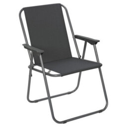 "Set Of 2 Grey Metal Folding Garden Patio Deck Chairs, Spring Design, 76Cm H X 51Cm W""" - thumbnail 2