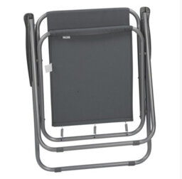 "Set Of 2 Grey Metal Folding Garden Patio Deck Chairs, Spring Design, 76Cm H X 51Cm W""" - thumbnail 4