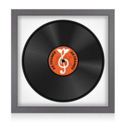"16X16"" Dark Grey Modern Vinyl Record Frame With White Mount For 12 Inch Lp Disc - Ak Frames" - thumbnail 1