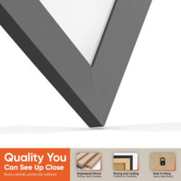"16X16"" Dark Grey Modern Vinyl Record Frame With White Mount For 12 Inch Lp Disc - Ak Frames" - thumbnail 3