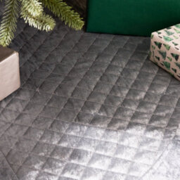"Dibor Grey Velvet Quilted Christmas Tree Decoration Christmas Tree Skirt 36""" - thumbnail 2