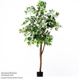 Garden Gear Artificial Ficus Tree 150Cm With Natural Wood Trunk, Silk Leaves, Indoor Outdoor Greenery Home Office Décor - thumbnail 4