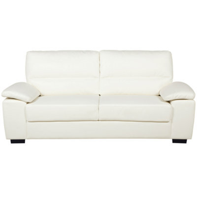 Beliani Sofa 3 Seater Vogar Faux Leather Off-White - image 1