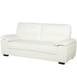 Beliani Sofa 3 Seater Vogar Faux Leather Off-White - thumbnail 4