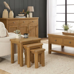 The Furniture Market Cotswold Rustic Smoked Oak Nest Of 3 Tables - thumbnail 5