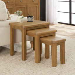 The Furniture Market Cotswold Rustic Smoked Oak Nest Of 3 Tables - thumbnail 3