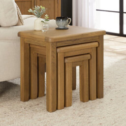 The Furniture Market Cotswold Rustic Smoked Oak Nest Of 3 Tables - thumbnail 2