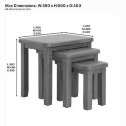 The Furniture Market Cotswold Rustic Smoked Oak Nest Of 3 Tables - thumbnail 9