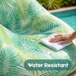 Yes-Online Tropical Leaf Print Outdoor Bean Bag Summer Water Resistant Comfy Seat Chair - thumbnail 3