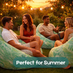 Yes-Online Tropical Leaf Print Outdoor Bean Bag Summer Water Resistant Comfy Seat Chair - thumbnail 7
