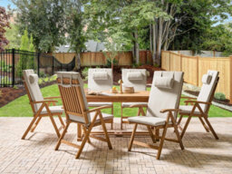 Beliani Garden Dining Set 6 Seater Java Premium Acacia Wood Taupe - thumbnail 2