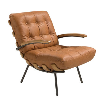 Angel Cerda Elegant Brown Leather And Ash Armchair For Modern Interiors - image 1