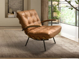 Angel Cerda Elegant Brown Leather And Ash Armchair For Modern Interiors - thumbnail 2