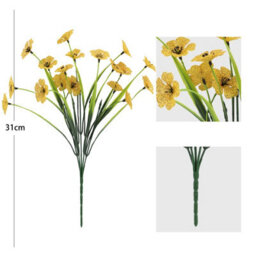Artificial Flower Bouquet, 10 Pieces And Set, Artificial Flowers, Artificial Plants, Home, Party, Wedding Decoration, White - thumbnail 5