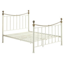 OAT Home Hampstead Traditional White & Polished Brass Double Metal Bed Frame - thumbnail 6