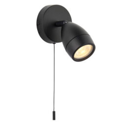 Luminosa Lighting Luminosa Porto Bathroom Single Spotlight, Matt Black, Glass, Ip44