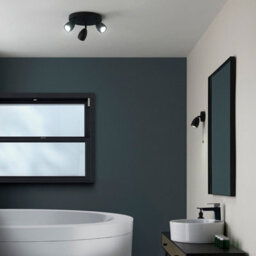 Luminosa Lighting Luminosa Porto Bathroom Single Spotlight, Matt Black, Glass, Ip44 - thumbnail 3