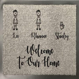 One Of A Kind Design Uk Personalised 3 Character Nylon Doormat - Grey (40Cm X 60Cm)