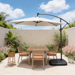 Abrihome 2.35M Beige Outdoor Parasol With Uv Protective Polyester Fabric, Garden Umbrella Ideal For Patio - thumbnail 7