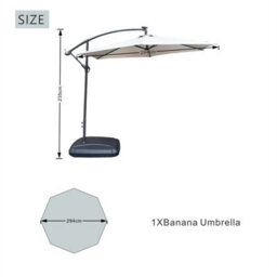 Abrihome 2.35M Beige Outdoor Parasol With Uv Protective Polyester Fabric, Garden Umbrella Ideal For Patio - thumbnail 3