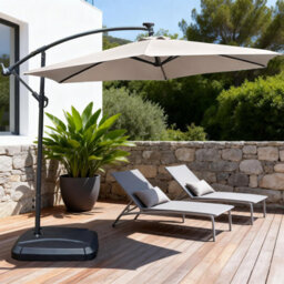 Abrihome 2.35M Beige Outdoor Parasol With Uv Protective Polyester Fabric, Garden Umbrella Ideal For Patio - thumbnail 8