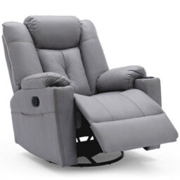 More4Homes Afton Fabric Recliner Rocking Swivel Gaming Cinema Lounge Sofa Chair (Grey) - thumbnail 3