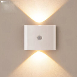 Amorly Wiring Free Rechargeable Wall Light, Wireless Bedside Ambience Night Lamp, Stairway Motion Sensor Light (White) - thumbnail 1