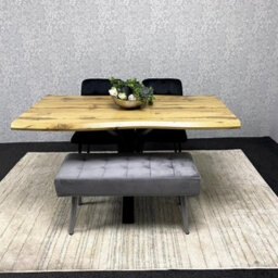 Kosy Koala Dining Table Set With 2 Black Velvet Chairs And Grey Velvet Bench Dining Room Furniture - thumbnail 7